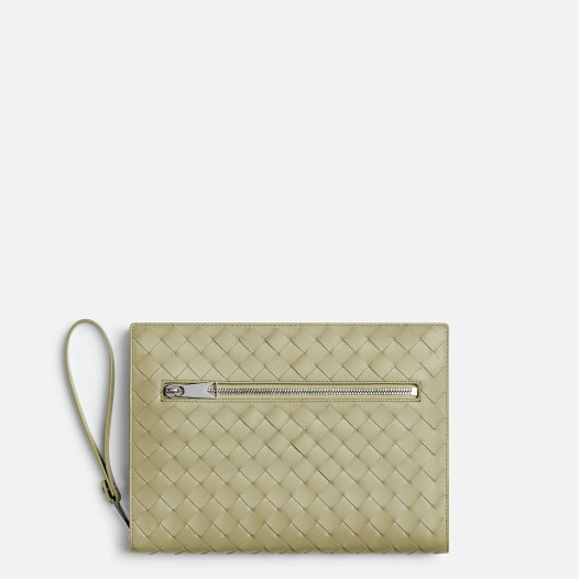 ★보테가베네타 남성 스몰 인트레치아토 손목 스트랩 도큐먼트 케이스 트래버틴 Bottega Veneta Mens Small Intrecciato Document Case