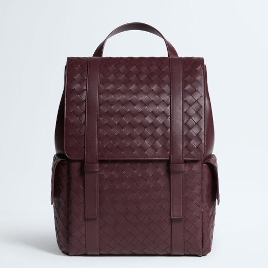 보테가베네타 남성 인트레치아토 백 투 스쿨 백팩 버건디 Bottega veneta Mens Back to School Backpack