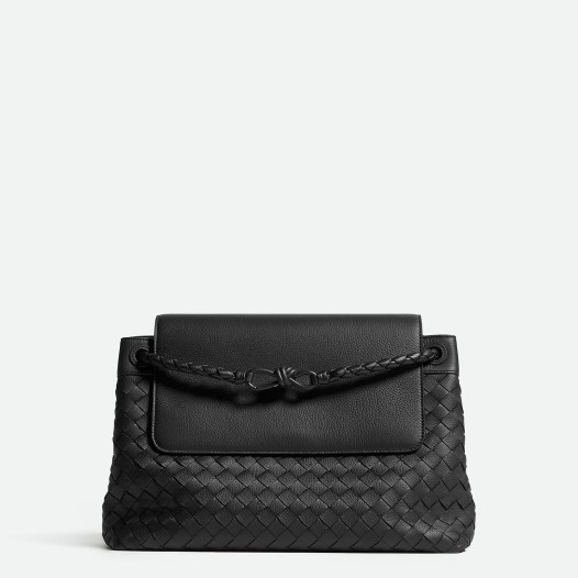 보테가베네타 남성 숄더 미디엄 안디아모 메신저 백 블랙-블랙 Bottega veneta Mens Andiamo Messenger Bag