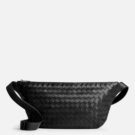 보테가베네타 남성 인트레치아토 지퍼 데이 슬링 백 블랙 Bottega Veneta Bag
