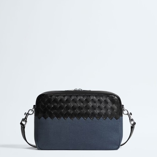 보테가베네타 남성 미디엄 인트레치아토 카메라 백 숄더 미드나잇 블랙 Bottega veneta Mens Bag