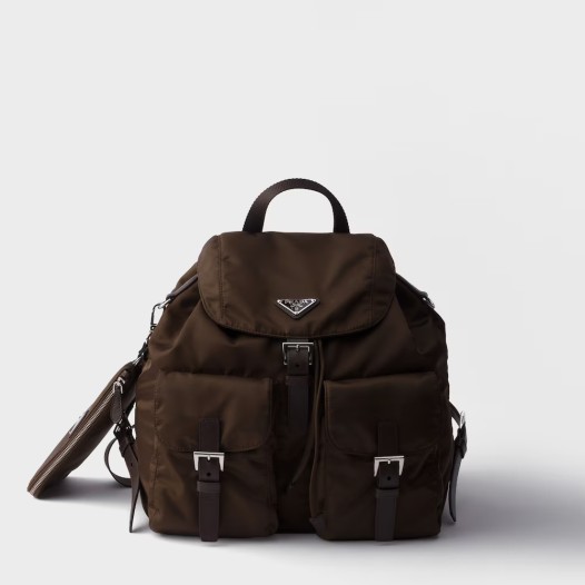 프라다 남성 파우치가 달린 미디엄 리나일론 백팩 1BZ81 시에나 Prada Womens Medium Backpack