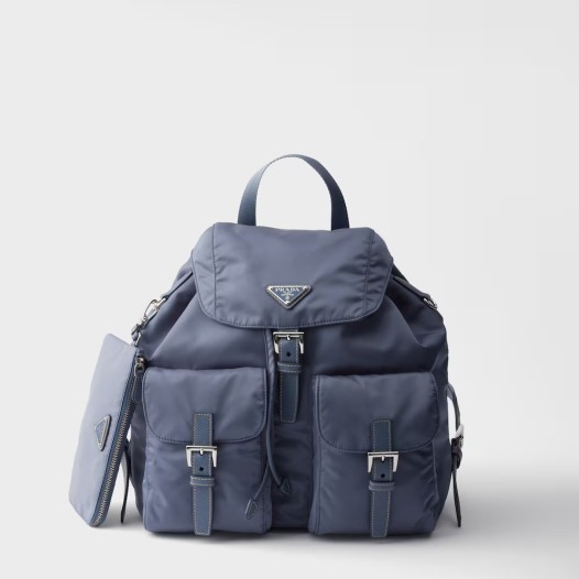 프라다 남성 파우치가 달린 미디엄 리나일론 백팩 1BZ81 애비에이션 블루 Prada Womens Medium Backpack