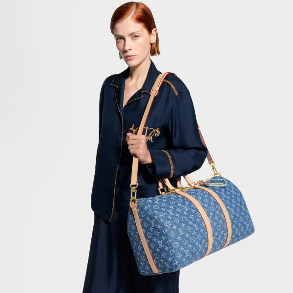 루이비통 여성 키폴 반둘리에 45 M27943 Louis vuitton Mens Keepall Bandoulière 45-데님 블루